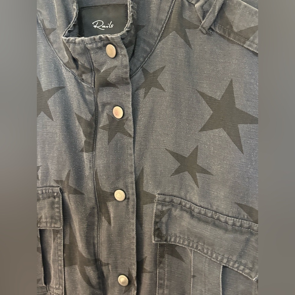 Rails Star Print Utility Jacket light jacket summer fall layer Lightweight - Picture 6 of 7